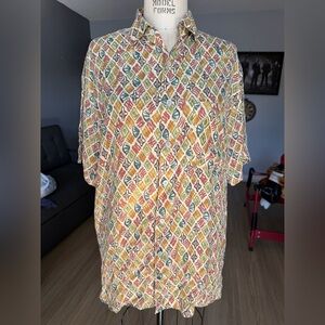 Vintage Robert Stock Silk Button Down Shirt Size Medium